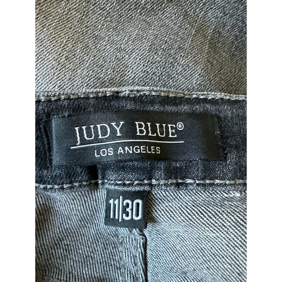 Judy Blue Jeans Skinny Fit Raw Hem Black Gray Wash Stonewash JB88165 Size 11/30 - Picture 8 of 11